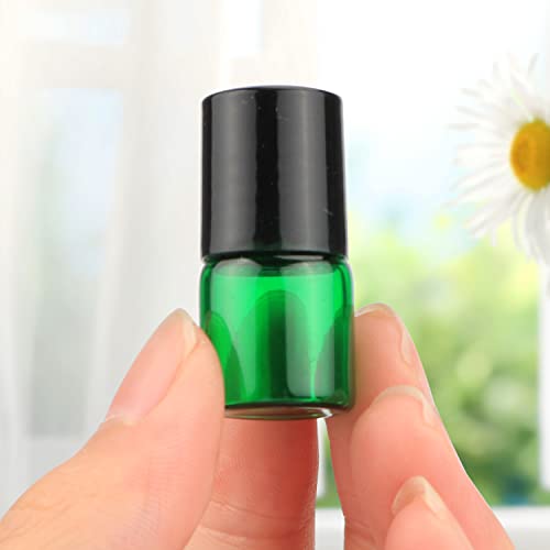 Furnido Pack of 50,1ml (1/4 Dram) Glass Roll on Bottle Mixed Color Sample Test Roller Essential Oil Vials Stainless Steel Roller Balls With Black Cap For Aromatherapy,Perfume Oils-Pipette included - Image 5