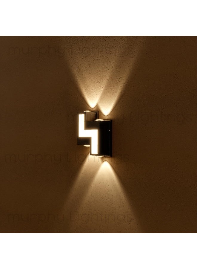 Murphy 8W Aluminium Led Luxurious Indoor & Outdoor Step Type Up/Down Wall Light Warm White, Shockproof & Rustproof Alluminium Body (2 Up & 2 Down Step), Pack of 3 (with 2 Years Warranty) - Image 1