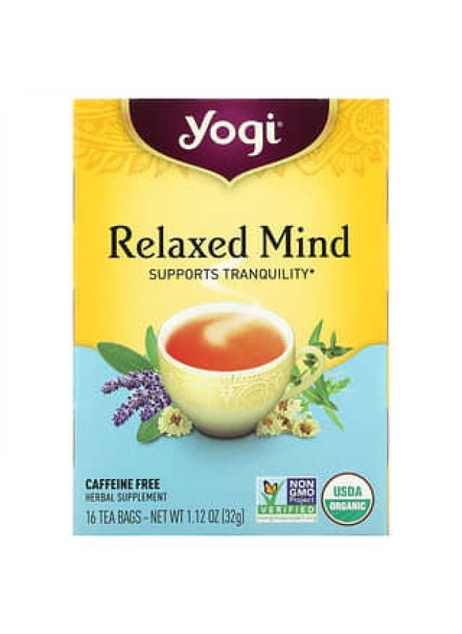 Yogi Tea - Yogi Tea, Relaxed Mind, Caffeine Free, 16 Tea Bags, 1.12 oz (32 g) - Image 1