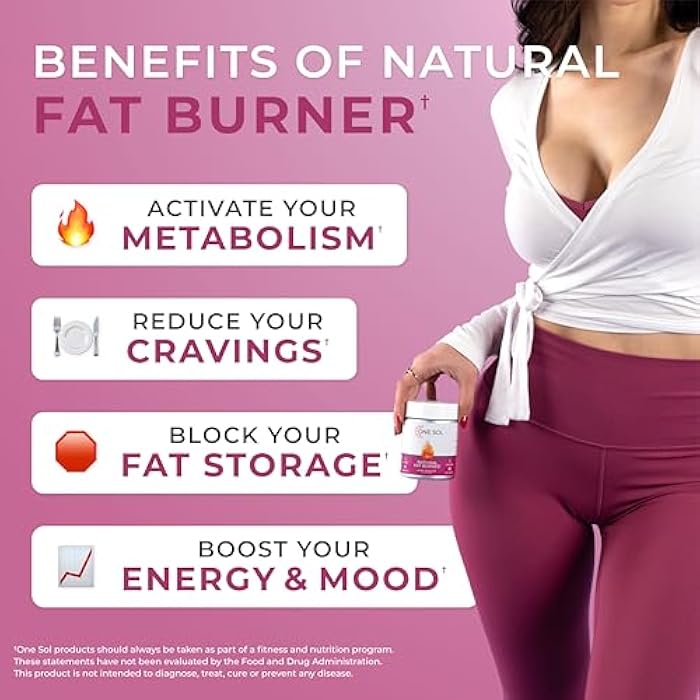 One Sol Fat Burner for Women, Natural Metabolism Booster, Burn More Calories, Boost Energy & Mood, Curb Appetite & Stop Cravings, No Crash or Jitters, All-Natural Ingredients, Gluten & Soy Free - Image 4
