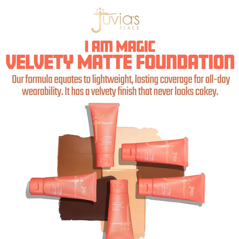 Juvia's Place I Am Magic Velvety Matte Liquid Foundation 200 - Kenya - Deep Dark w/Warm Golden Undertone, Makeup Foundation Full Coverage, Lightweight, Long Wear, Velvety Matte Finish - Image 2
