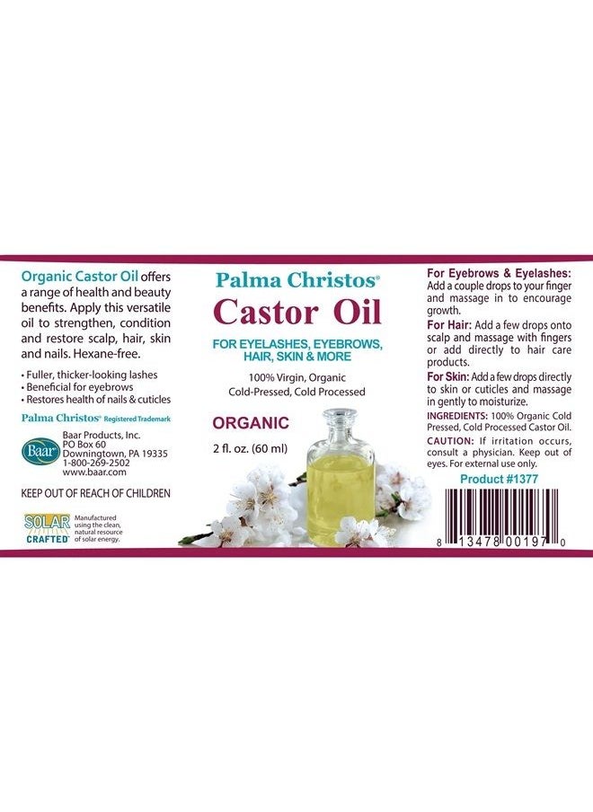 baar - Castor Oil, Organic, 100% Pure, Cold-Pressed, Hexane-Free Products. Helps with Conditions for Hair Growth for Eyebrows, Hair, and Eyelashes. Natural Hair Treatment Oil for Women and Men. 2 oz. - Image 1