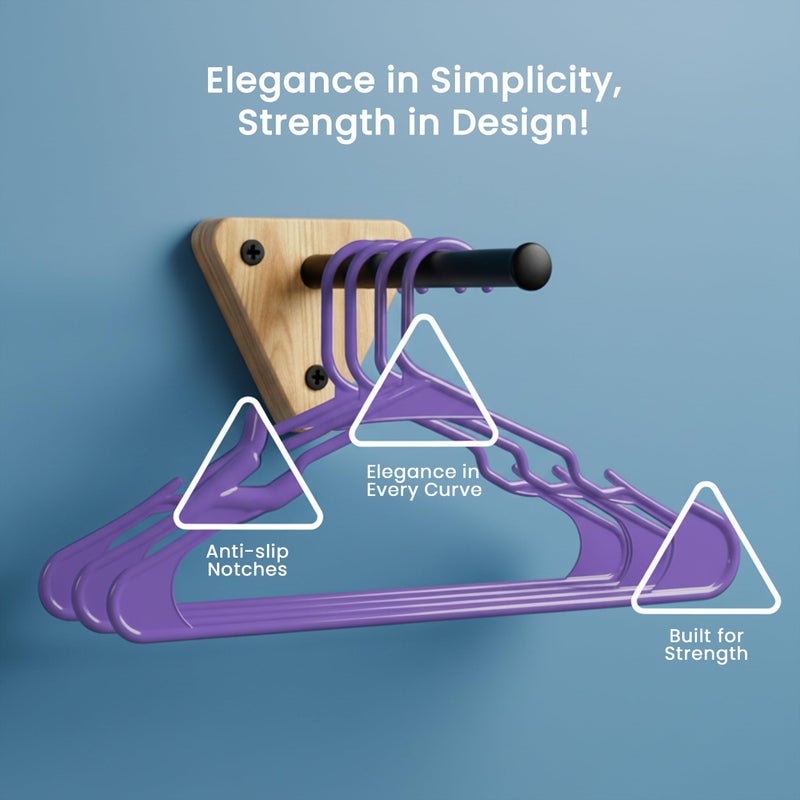 Utopia Home Plastic Hangers 50 Pack - Perfect Space Saving Clothes Hanger - Durable and Strong - Perfect Closet Organizers with Shoulder Grooves (Purple) - Image 5