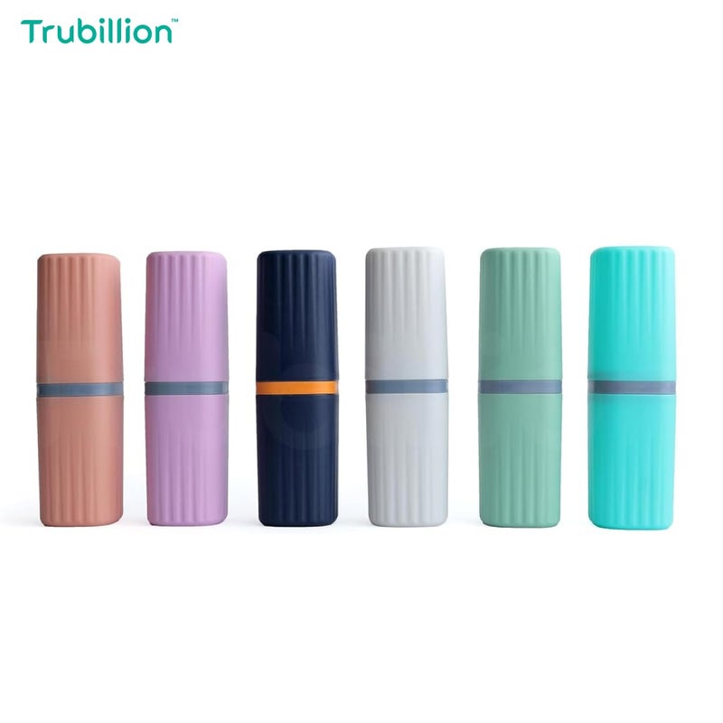 TRUBILLION BrushVault - حامل فرشاة أسنان على شكل كبسولة وحافظة، منظم سفر لمعجون الأسنان، فرش المكياج، الشفرات، مثالي للسفر، التخييم، المنزل، المدرسة، الصالة الرياضية، السيارة، متعدد الألوان (2) - Image 2