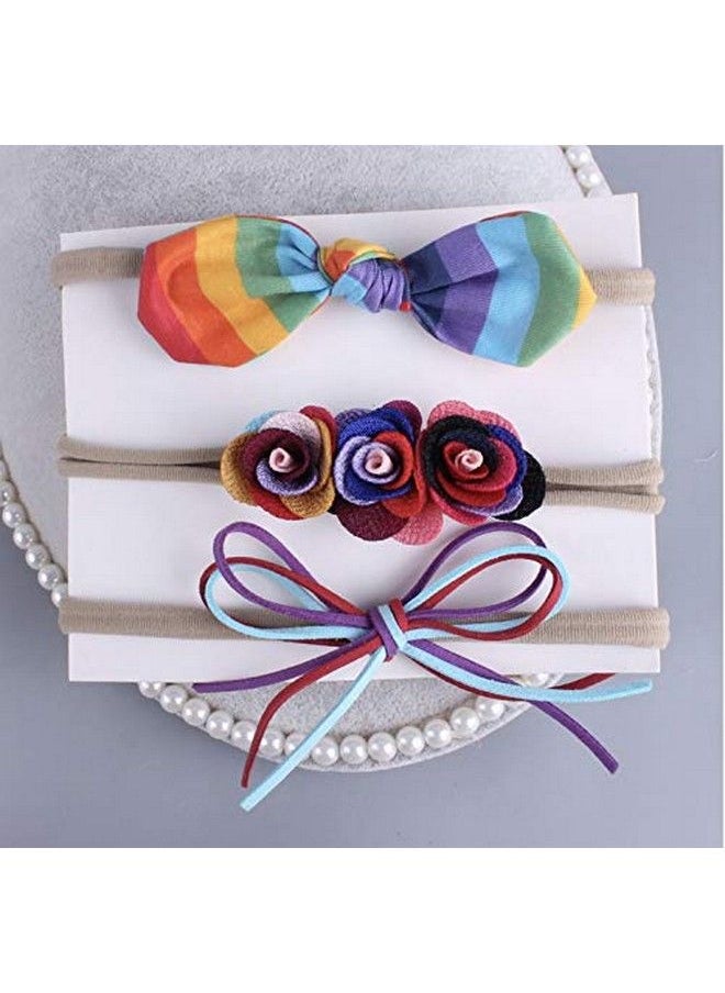 BabyMoon Girl'S Synthetic Turban Knotted Hairband Multicolor Pack Of 3  - Image 3