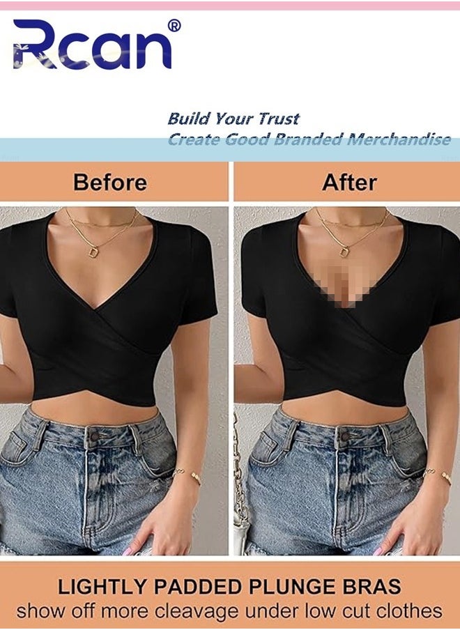 Rcan - Women's Smooth Deep U Shape Low Cut Bra Push Up Seamless Low Cut Backless Invisible Bra One Piece Soft Underwire Underwear Adjustable Multifunctional Lightweight Bra - Image 1
