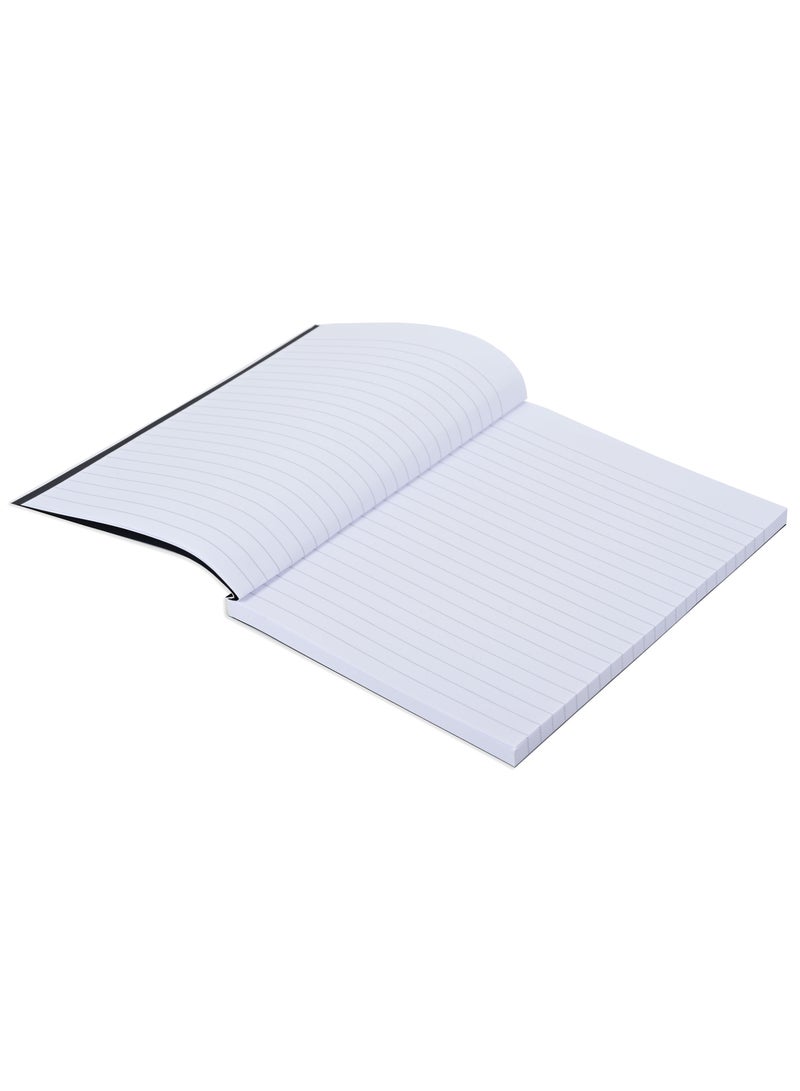 FIS® Notebook Soft Cover, A5 Size(14.8x21cm), 2 Quire, 192 Pages, 96 Sheets, Single Line Ruling, Golden/Black, Packet of 5 Pieces, Design 4 - FSNBSCA5GLBK04 - Image 2