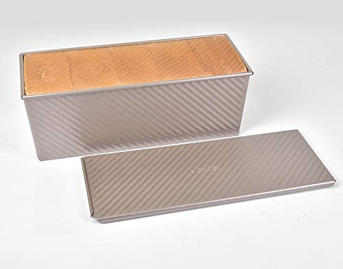 Monfish Large Loaf Pan w Lid Pullman Bread Pan 2.2lb dough Aluminized Steel Commercial Grade Non Stick Loaf Baking Pan - Image 4