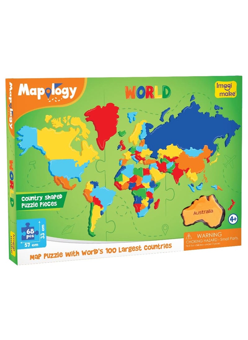 Imagimake - Imagimake: Mapology World- World Map And Its Countries- Learning Aid & Educational Toy- Jigsaw Puzzle- For kids Age 4 and Above - Image 1