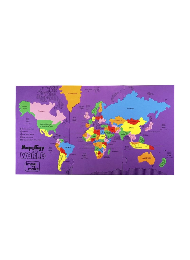 Imagimake - Imagimake: Mapology World- World Map And Its Countries- Learning Aid & Educational Toy- Jigsaw Puzzle- For kids Age 4 and Above - Image 1