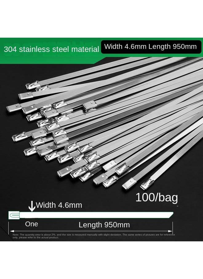 Bluejw 304 Stainless Steel Cable Tie 4.6*300 Self-locking Metal Marine Cable Tie Belt Outdoor High Temperature Resistant Cable Tie Steel Belt  - Image 1