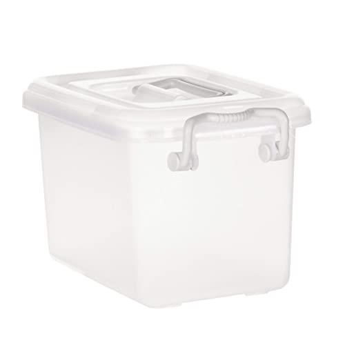 NOW & ZEN 6 Litre (Pack of 2) Plastic Containers Set Multipurpose Stackable Storage Box with Lid & Handle | Dimensions: (LxWxH): (31.5 x 20.5 x 19) cm | Semi-Transparent - Image 4