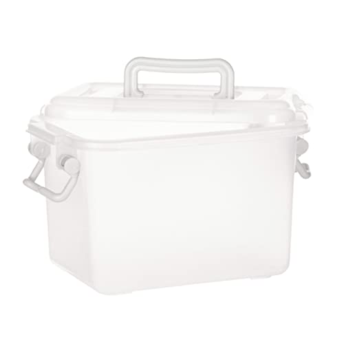 NOW & ZEN 6 Litre (Pack of 2) Plastic Containers Set Multipurpose Stackable Storage Box with Lid & Handle | Dimensions: (LxWxH): (31.5 x 20.5 x 19) cm | Semi-Transparent - Image 1