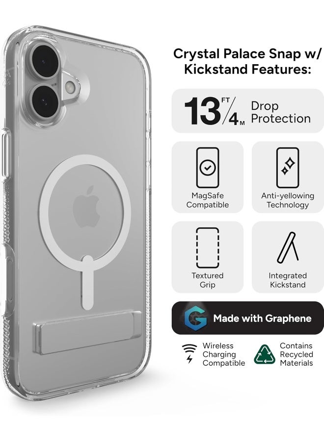 ZAGG Crystal Palace Snap Case with Kickstand for iPhone 16 Plus Clear - Image 3