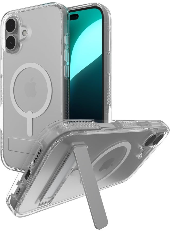 ZAGG Crystal Palace Snap Case with Kickstand for iPhone 16 Plus Clear - Image 1