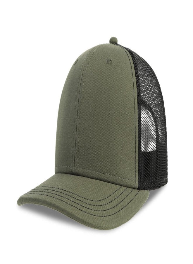 Artexia Snapback Trucker Hats - Mesh Trucker Hat High Crown Design - Blank Trucker Hat for Men and Women (Olive Green) - Image 1