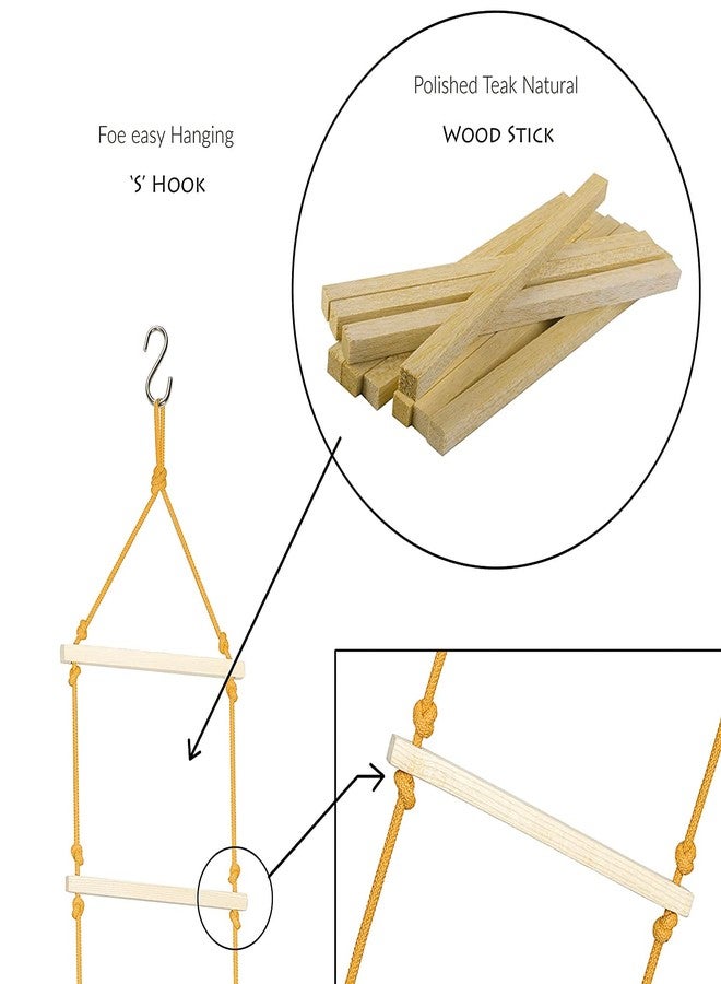 Sprointal® Rope Ladder for Kids | Climbing Ladder for Kids | Wooden Ladder for Kids for Physical Activity | Indoor Outdoor Games for Kids, Kid Ladder for 3 to 10 Years - Image 3