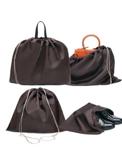 Generic 4 PCS Dust Cover Storage Bags Silk Dustproof Drawstring Bag storage pouch Satin Bags for Packaging Handbags, Purses, Shoes Boots Home Storage Bags  - Image 1