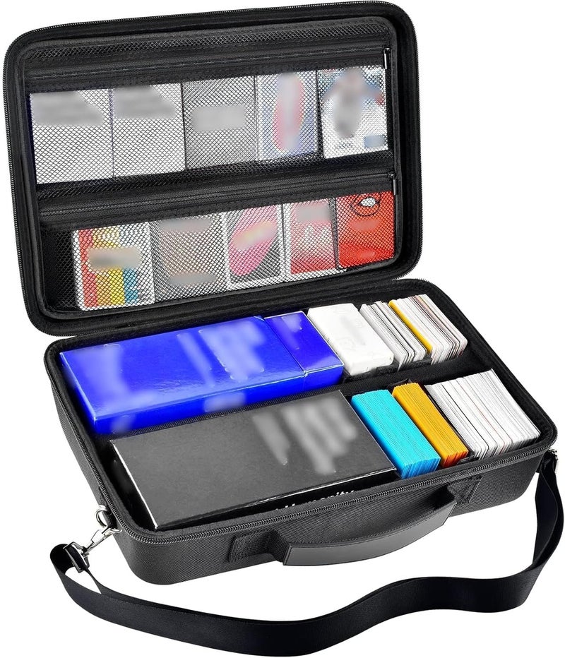ALLPRIMO Trading Card Case Storage Box for 2700+ Cards. Deck Boxes Travel Organizer Holder Compatible with TCG/for Topps Baseball Sports/for C.A.H/for UNO/for MTG/for Yu-Gi-Oh Games -Black - Image 1