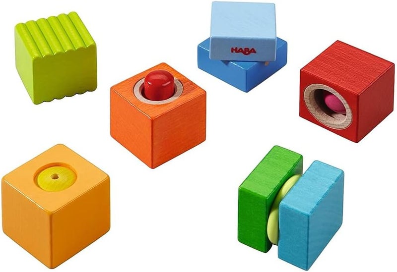 HABA Fun with Sounds Wooden Discovery Blocks with Acoustic Sounds (Made in Germany) - Image 1