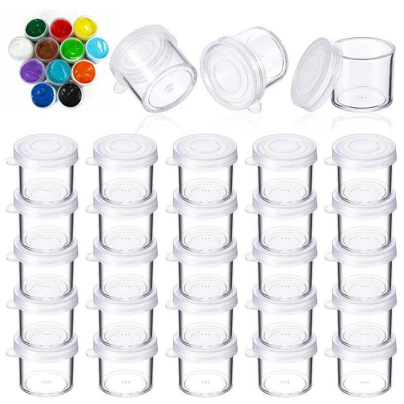 Yolev 25 Pcs Small Paint Pots with Lids 10ml034 Oz Empty Paint Cups with Lids Small Paints Containers for DIY Craft Painting Beads Classrooms Schools Art Festivals - Image 3