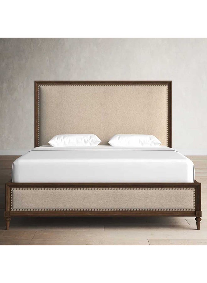 A to Z Furniture سرير أديسون المفروش 100x200 سم سرير مفرد باللون البيج