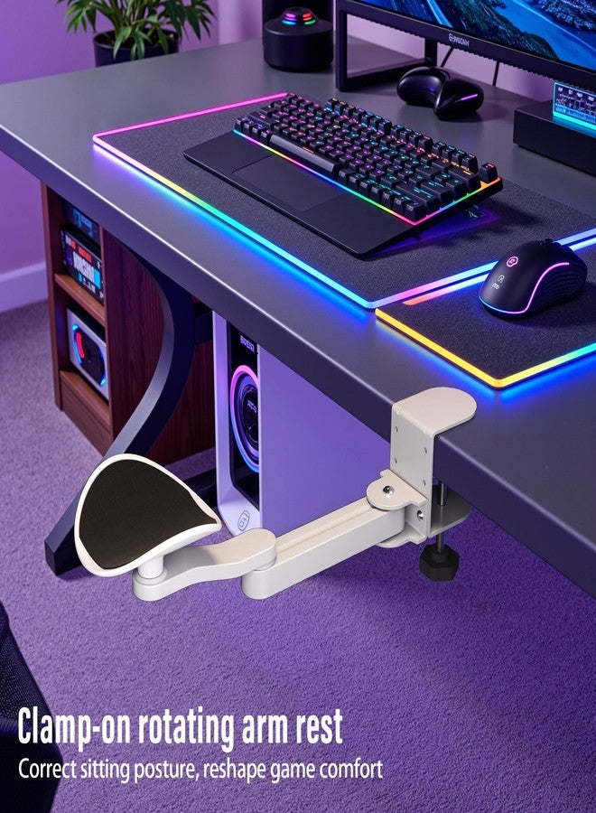 VibeNest Ergonomic Arm/Elbow Rest for Desk - Foldable Rotatable Elbow Support for Computer Desk, Office & Gaming Comfort (White) - Image 4