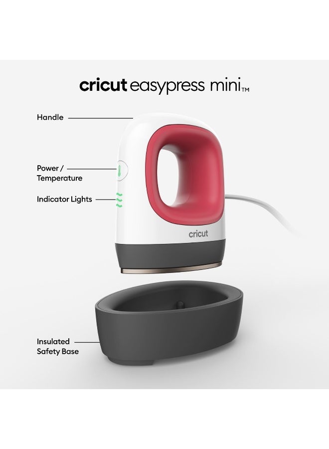Cricut EasyPress Mini Heat Press for Pressing Small Objects like Shoes Stuffed Animals Hats More 3 Heat Settings Precision Tip CeramicCoated Heat Plate Raspberry - Image 2