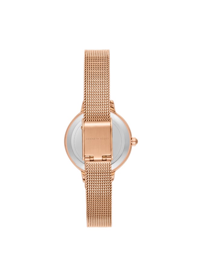 KENNETH SCOTT - Kenneth Scott Women's PC21 Movement Watch, Analog Display and Stainless steel Strap - K23512-RMKF, Rose Gold - Image 1