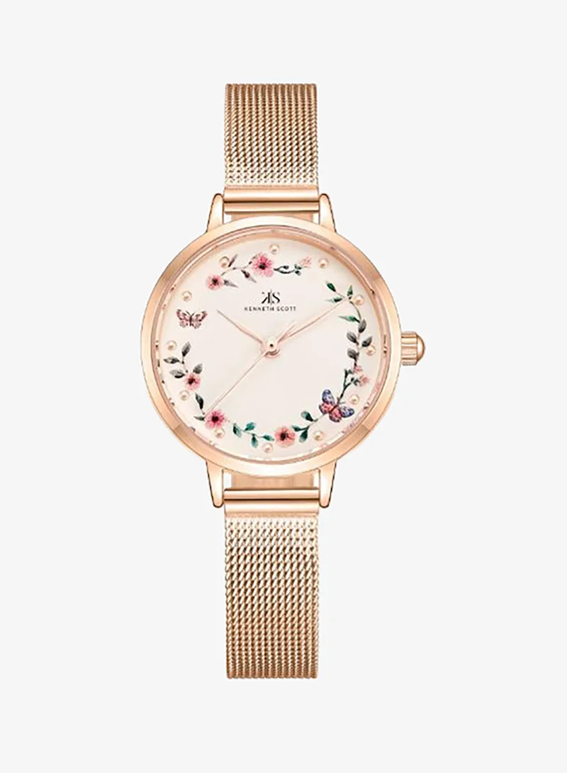 Kenneth Scott Women's Stainless Steel Analog Watch K23512-RMKF - 28 mm