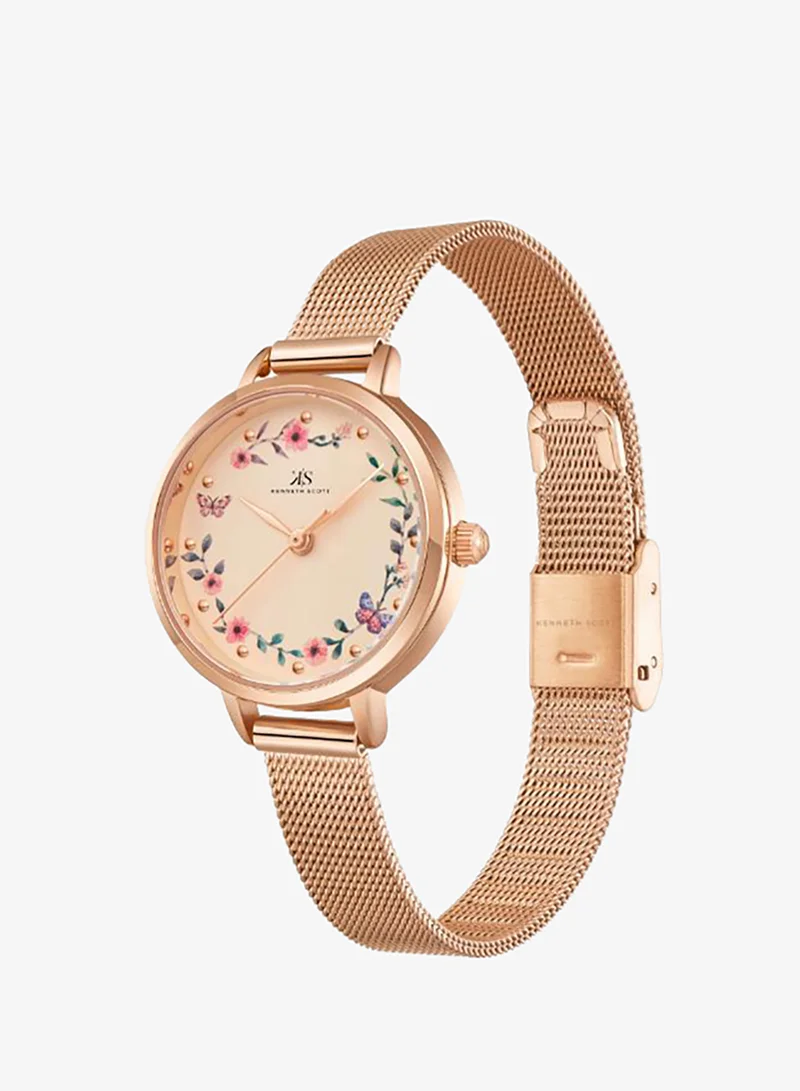 Kenneth Scott Women's Stainless Steel Analog Watch K23512-RMKF - 28 mm