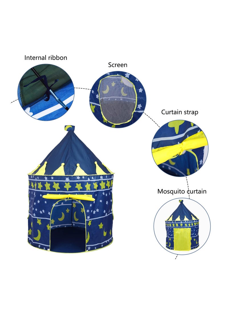 SYOSI Starry Sky Play Tent for Kids, Stars, Moon Themed Playhouse Indoor Outdoor Games Party Children Pop Up Foldable Tent Birthday Toy for Boys Girls Baby, Ideal Gift in Holiday & Birthday - Image 5