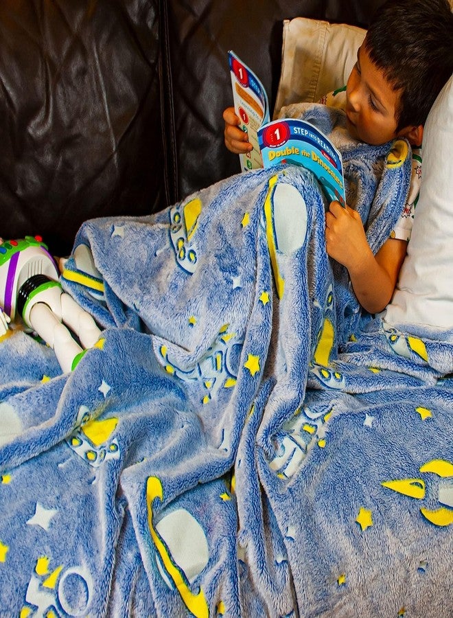 AG E-Com Glow in Dark Baby Blanket Unicorn | Bedroom Decor | Gifts Kids - Teen Boys & Girls | Travel Lightweight Throw Blankets | Fur Blanket | Soft Cozy Fluffy | Winter Quilt (Multi Color) - Image 2