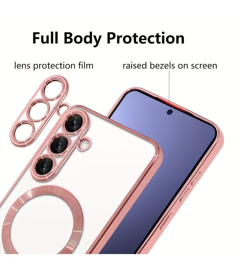 Dark Green Premium Magnetic Phone Cover for Galaxy S24 with 2 Screen Protectors - Image 5