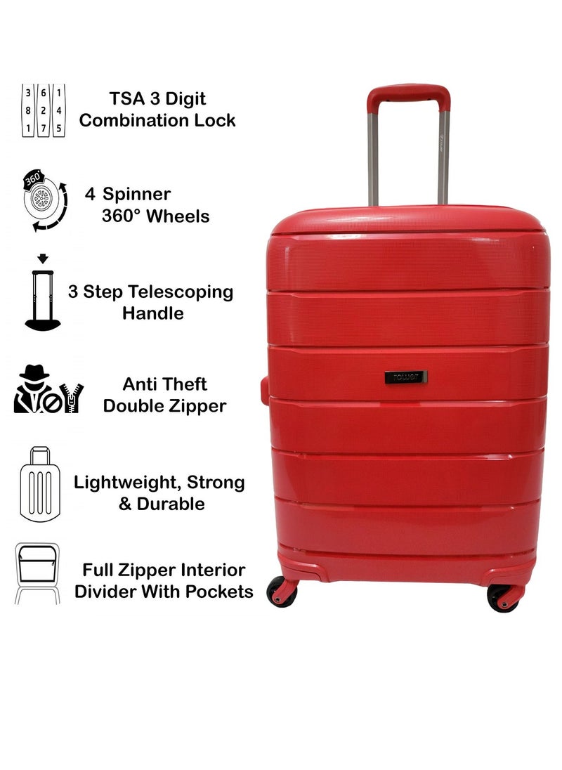 ROWER - Luggage Set  Travelling Hard Shell  Expandable Suitcase With Spinner Wheels & TSA 3 Digit Number Lock Set of 4 Trolley Bags  (20/24/28/14 Inches) - Image 1