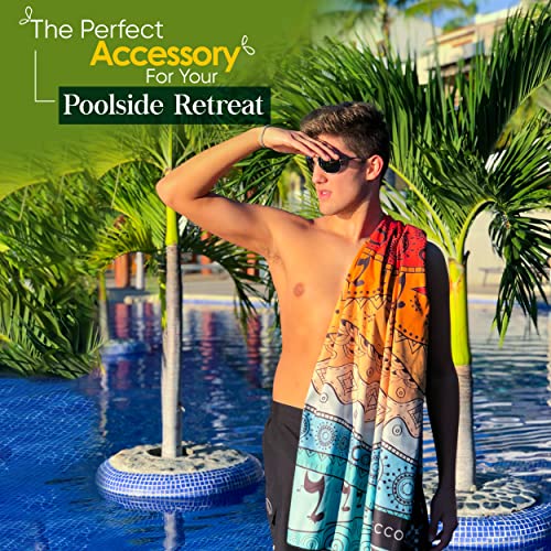 ECCOSOPHY Microfiber Beach Towel -Sand Free Towels are Quick Dry, Light Weight, Super Absorbent-Perfect Pool, Travel, Cruise, Camping Essentials-Oversized Extra Large for Adults (Marrakesh) - Image 3
