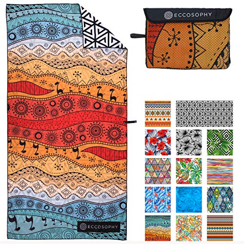 ECCOSOPHY Microfiber Beach Towel -Sand Free Towels are Quick Dry, Light Weight, Super Absorbent-Perfect Pool, Travel, Cruise, Camping Essentials-Oversized Extra Large for Adults (Marrakesh) - Image 1