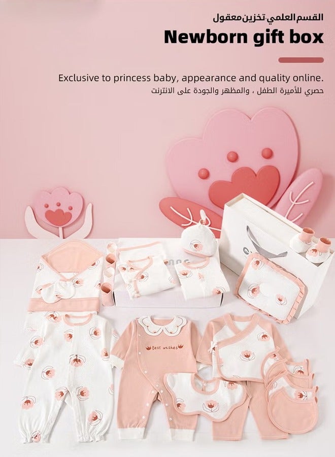 24PCS Newborn Baby Gift Set, Newborn Layette Gift Set for Boys and Girls, Babies Essential Clothes Accessories with Baby Blanket, 100% Premium Cotton, for Spring Summer Autumn Winter Four Seasons (باللغة الإنجليزية) - Image 2