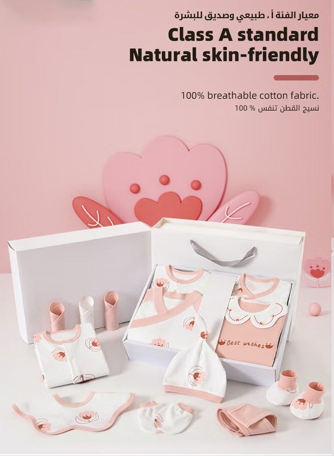 24PCS Newborn Baby Gift Set, Newborn Layette Gift Set for Boys and Girls, Babies Essential Clothes Accessories with Baby Blanket, 100% Premium Cotton, for Spring Summer Autumn Winter Four Seasons (باللغة الإنجليزية) - Image 3