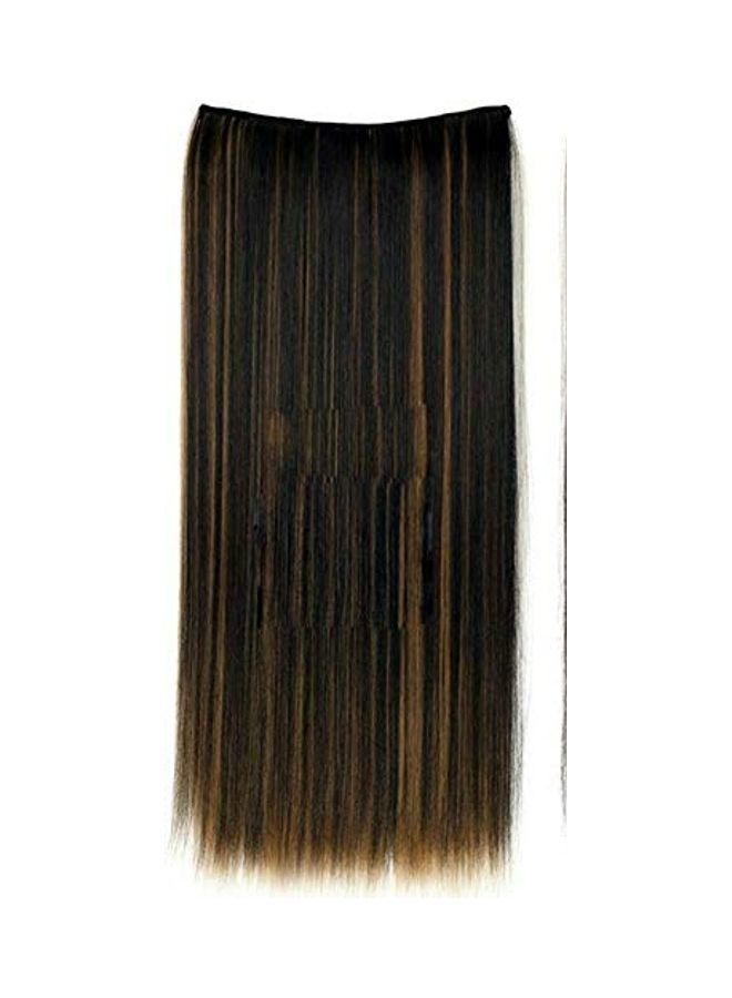 NIBEMINENT 5 Clips Straight Hair Extension Brown 24inch - Image 4