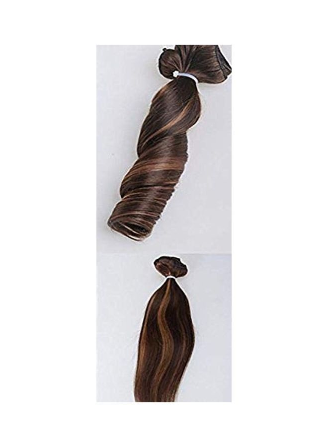 NIBEMINENT 5 Clips Straight Hair Extension Brown 24inch - Image 2