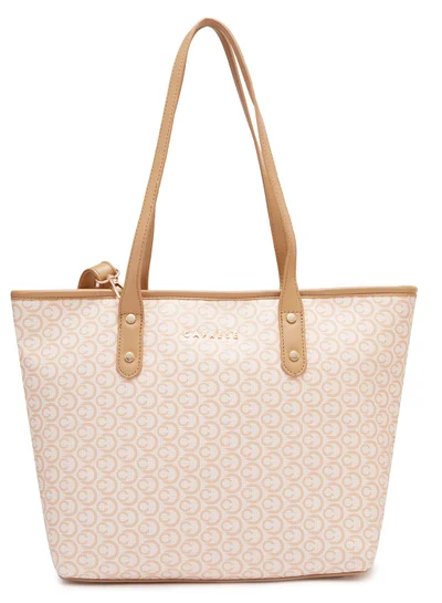 CAPRESE Caprese Callie Printed Beige Faux Leather Large Tote Handbag