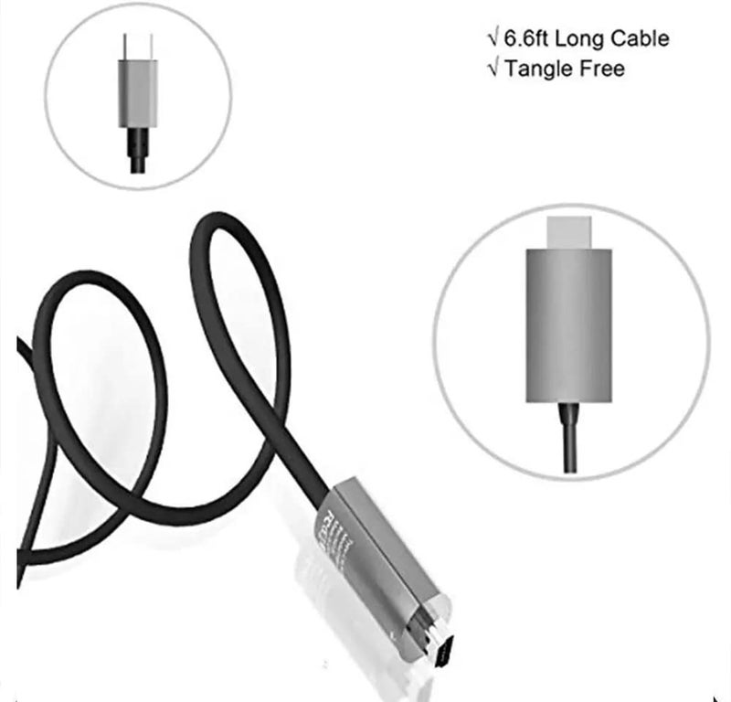 Tobo USB C to HDMI Cable Adapter,HDMI to USB Type C Cable 6.6 ft 4K Display & Charging for MacBook Pro/iPad Pro/Chrombook/Laptop/Phones to TV/Monitor/Projector.,Black - Image 5