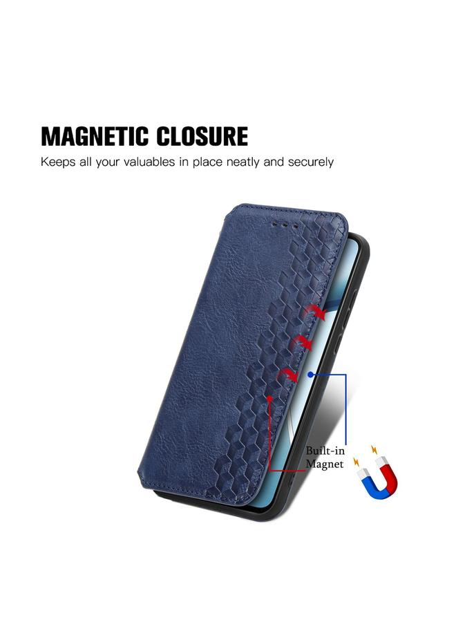 اس-توب جراب هاتف Redmi Turbo 4 من الجلد المغناطيسي المضغوط بشبكة مكعبة - Image 5