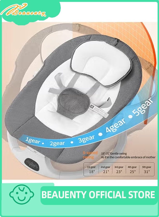 Baby Swing for Infants,Portable Electric Bluetooth Baby Swing with Music for Newborn,3 Timer Settings with Tray,Remote Control and Mosquito Net - Image 5