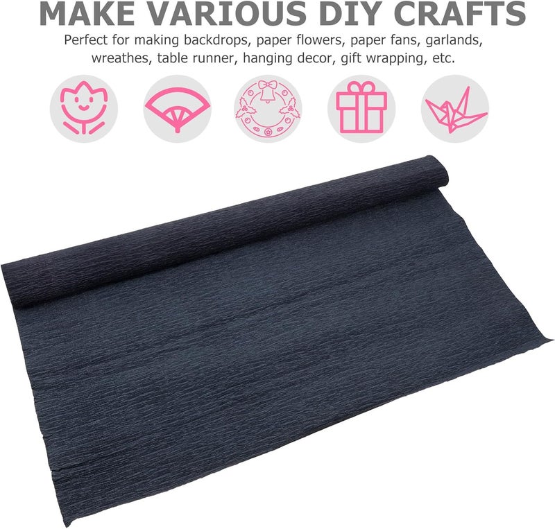JOINPAYA Craft Crepe Paper Roll 180G Black Wrinkled DIY Flower Making Paper for Floral Arrangements Party Decorations Wedding Centerpieces Home Crafts - Image 5