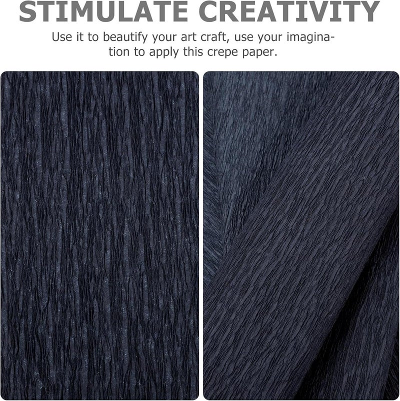 JOINPAYA Craft Crepe Paper Roll 180G Black Wrinkled DIY Flower Making Paper for Floral Arrangements Party Decorations Wedding Centerpieces Home Crafts - Image 3