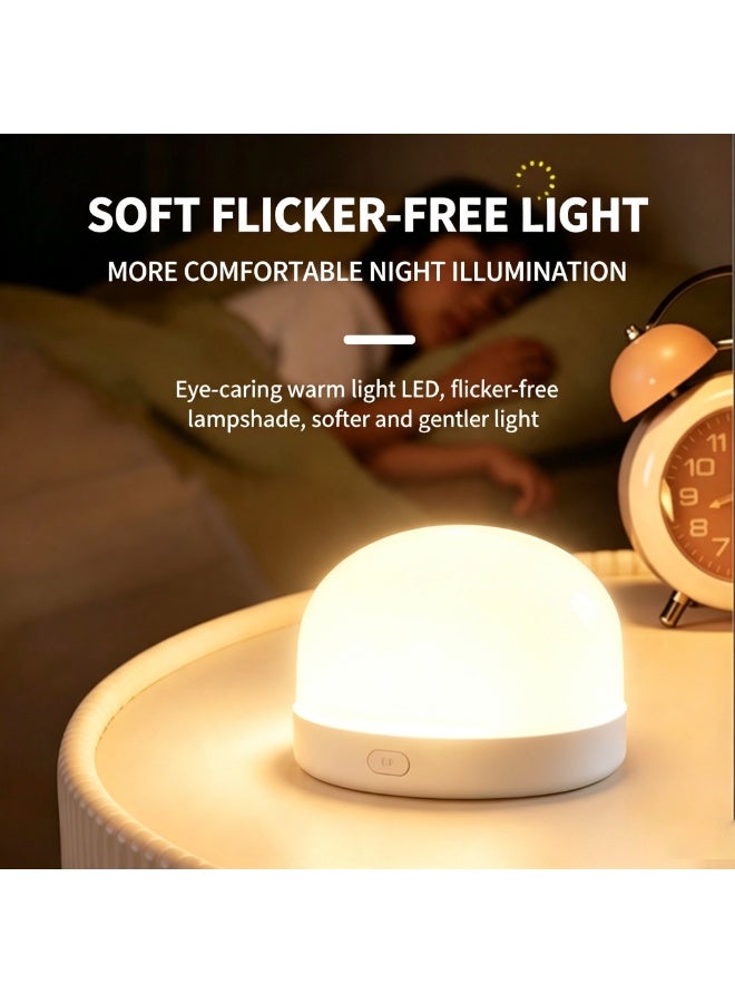 Rechargeable  LED Night Light, Dimmable Warm Light Bedside Lamp, No Flicker Portable Touch Control Night Lamp for Baby Feeding, Kids Bedroom, Hallway, Closet - Image 5