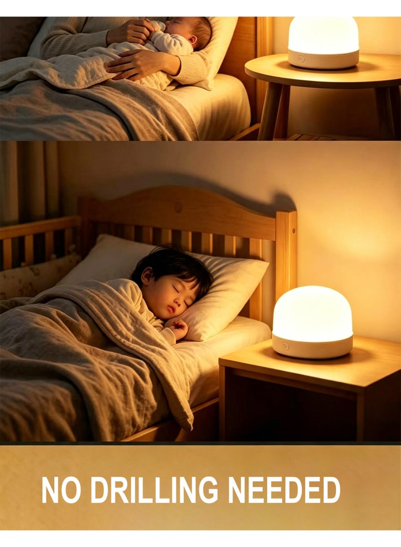Rechargeable  LED Night Light, Dimmable Warm Light Bedside Lamp, No Flicker Portable Touch Control Night Lamp for Baby Feeding, Kids Bedroom, Hallway, Closet - Image 4
