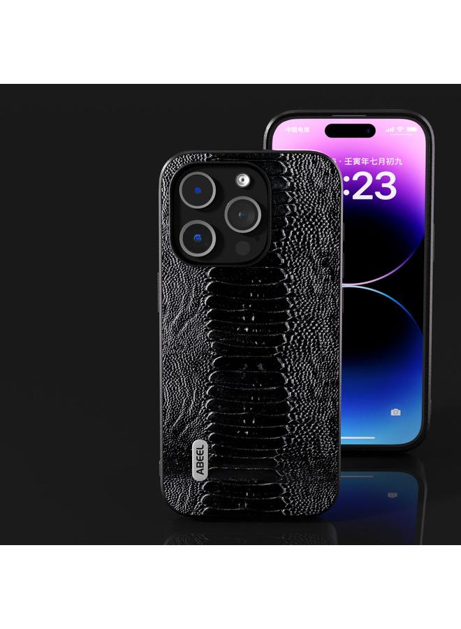 S-TOP Case For iPhone 14 Pro Max ABEEL Genuine Leather Weilai Series Phone Case - Image 4